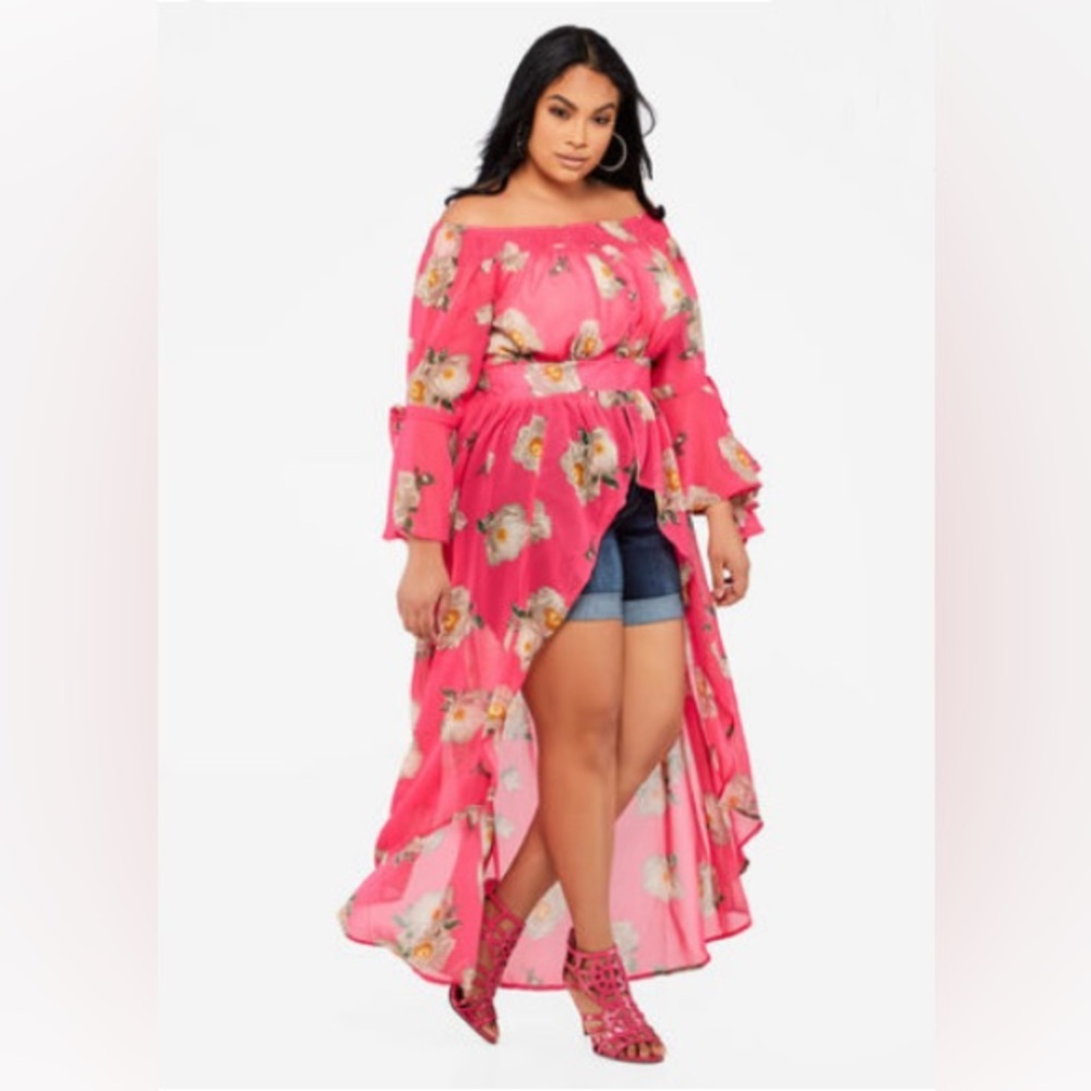 HI LO Floral Maxi Duster